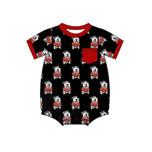 Deadline Aug 23 red pocket G dog baby kids team romper