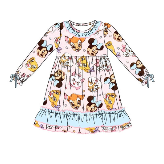 Deadline Aug 23 long sleeves mouse ruffle girls dresses