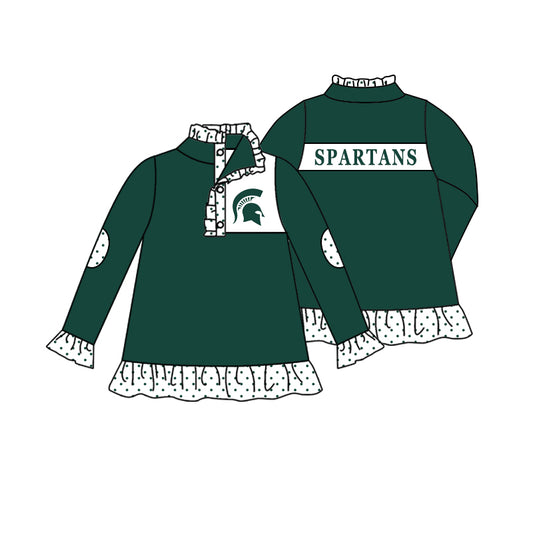 Deadline Aug 25 polka dots green kids girls team pullover