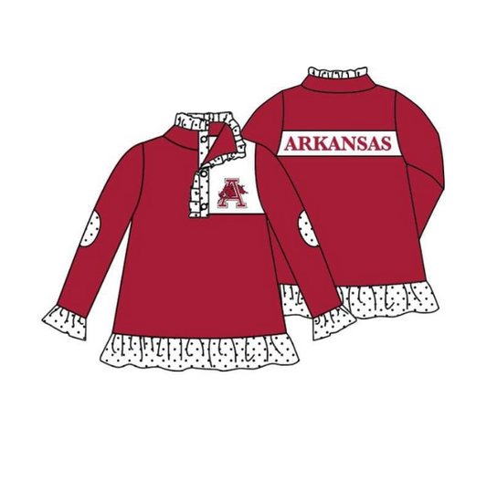 Deadline Aug 25 polka dots A hogs kids girls team pullover