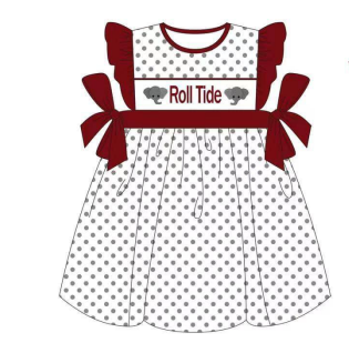 Deadline Aug 25 polka dots flutter sleeves elephant girls team dress