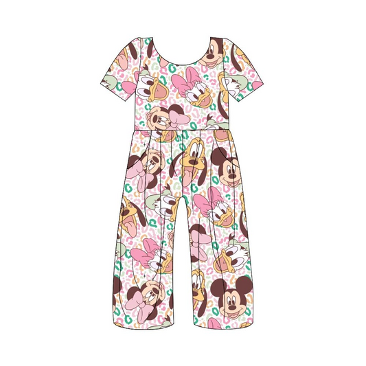 Deadline Aug 26 short sleeves leopard mouse duck girls jumpsuit