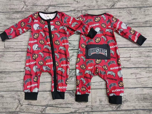 Deadline Aug 30 long sleeves O baby kids team zipper romper