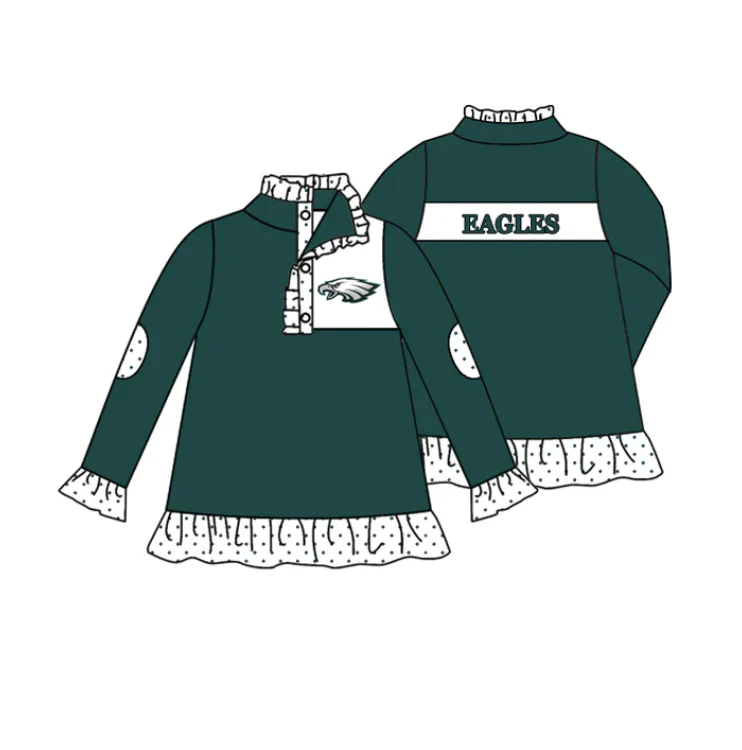 Deadline Aug 30 eagle polka dots baby girls team pullover