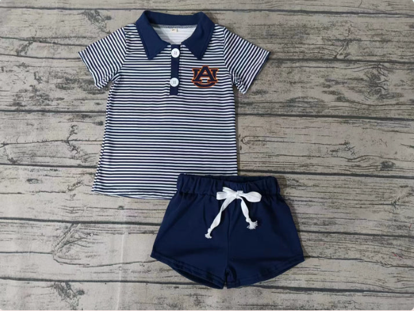 Deadline Sept 2 stripe A U polo shirt shorts boys team clothes