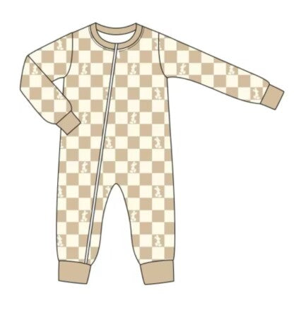 Deadline Sept 2 long sleeves plaid baby kids zipper romper