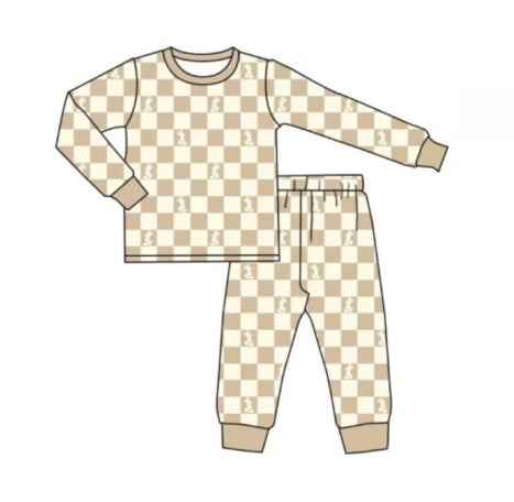 Deadline Sept 2 long sleeves plaid baby kids pajamas