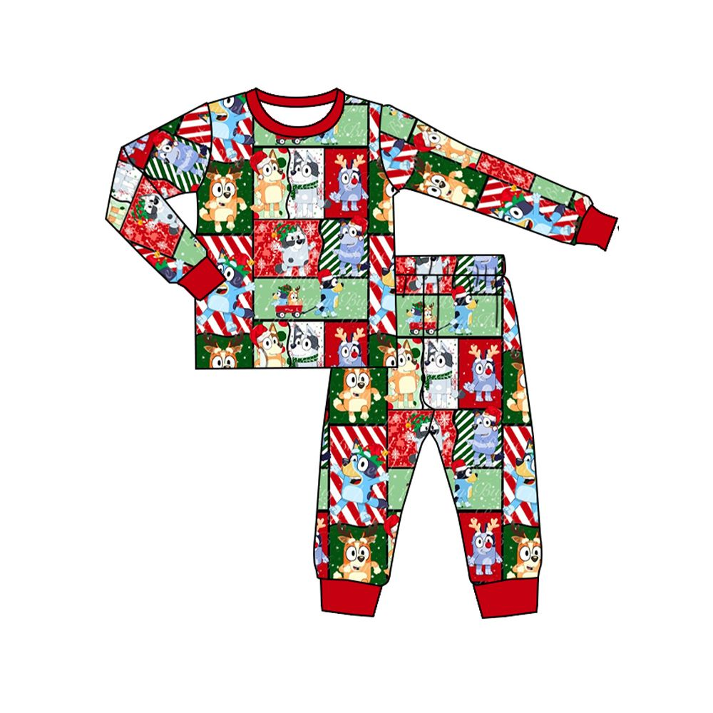 Deadline Sept 9 long sleeves dog kids Christmas pajamas