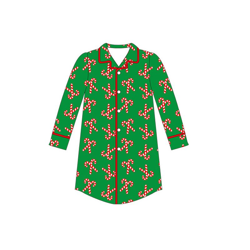 Deadline Sept 8 green candy cane adult women button down Christmas top