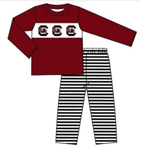 Deadline Sept 10 maroon long sleeves top stripe pants boys team clothes