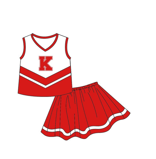 Deadline Sept 12 K red sleeveless top skirt girls team set