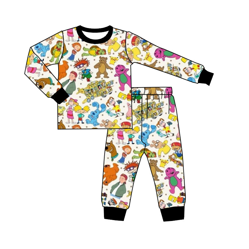 Deadline Sept 10 long sleeves dog bus kids bamboo pajamas