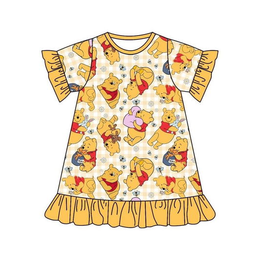 Deadline Sep 17 short sleeves bear ruffle girls dresses