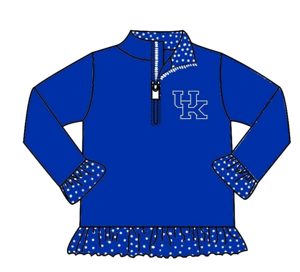 Deadline Sep 17 Blue polka dots U K baby girls team shirt