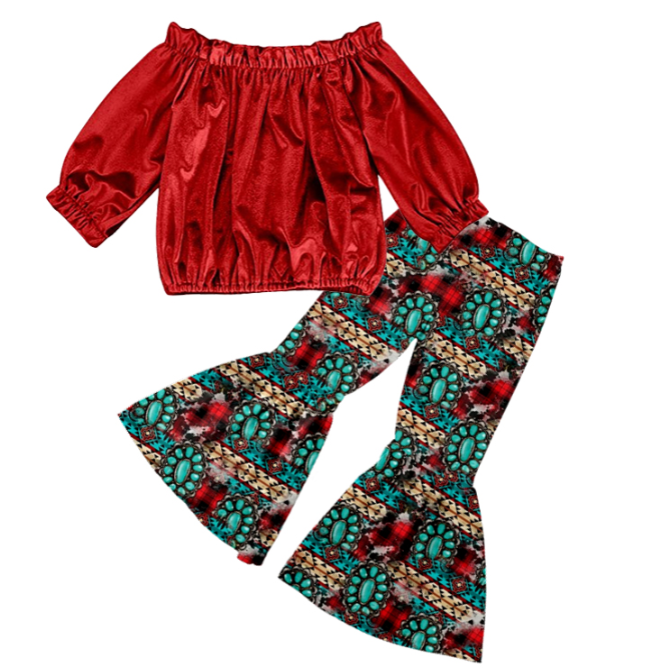 Deadline Sep 17 red velvet top turquoise pants girls clothes