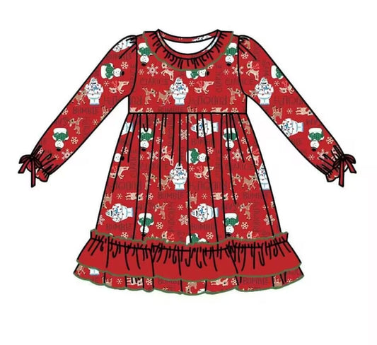 Deadline Sep 20 snowman deer girls Christmas night dress