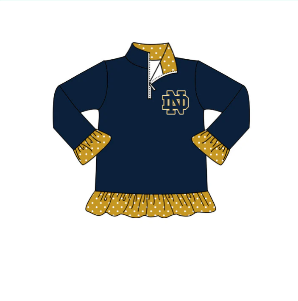 Deadline Sep 21 Navy N D polka dots kids girls team pullover