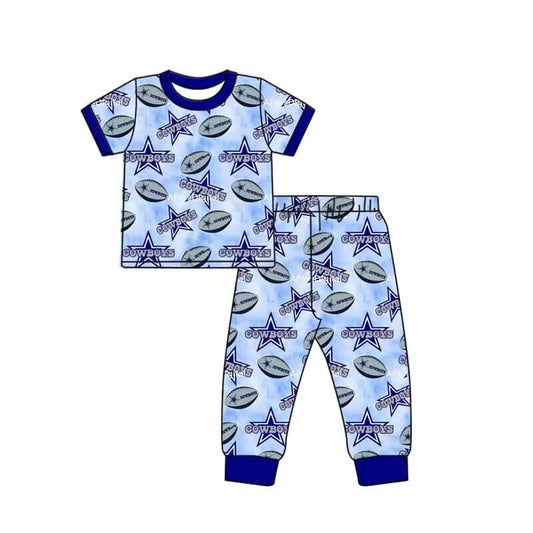 Deadline Sep 23 blue short sleeves cowboys football team pajamas