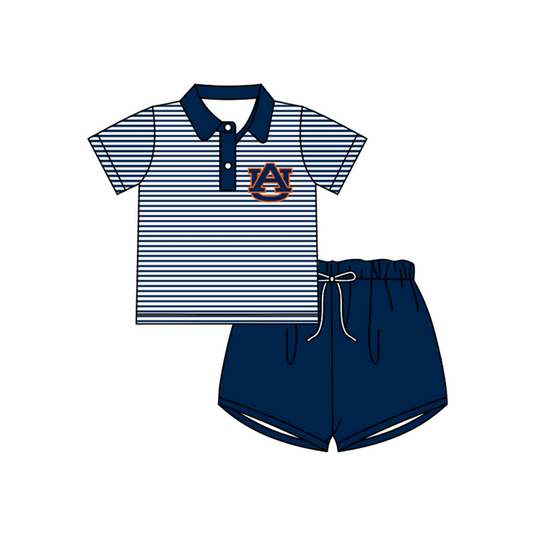 Deadline Sep 29 navy A U polo shirt shorts boys team clothes