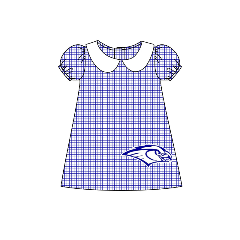 Deadline Sep 30 blue plaid eagle baby girls team dress