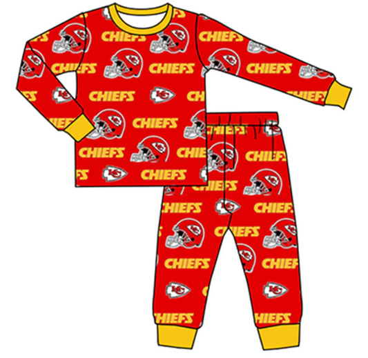 Deadline Oct 3 red long sleeves K C baby kids team pajamas