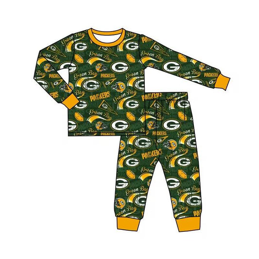 Deadline Oct 3 green long sleeves G baby kids team pajamas