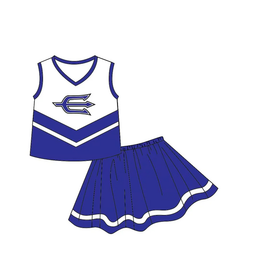 Deadline Oct 15  sleeveless white blue top skirt girls team outfits