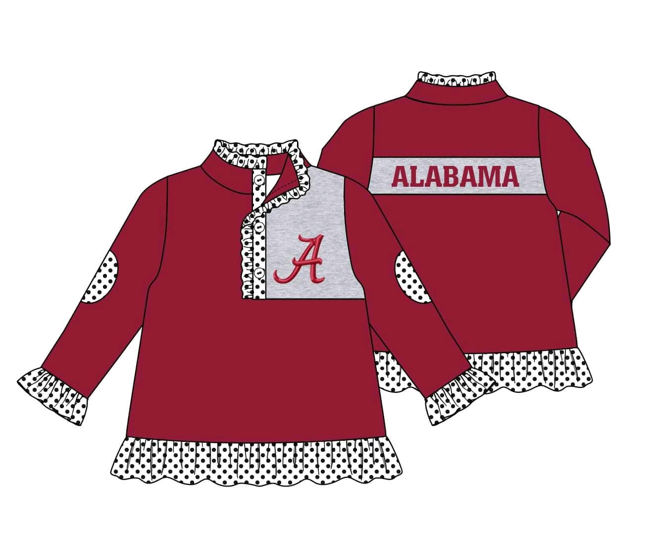 Deadline Oct 15 long sleeves polka dots A girls team pullover