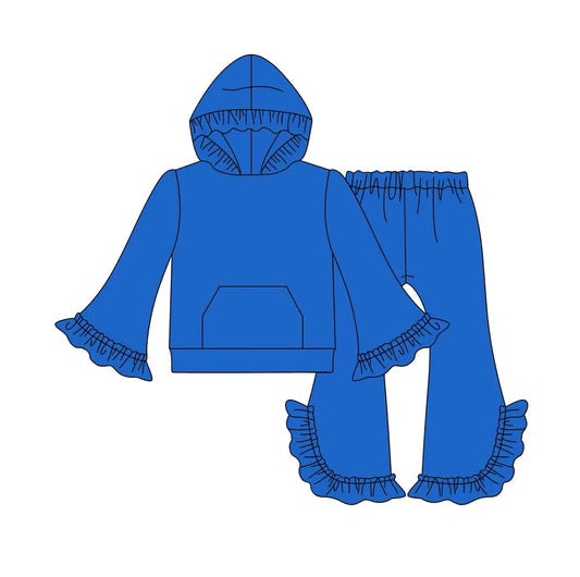 Deadline Oct 20 blue ruffle pocket hoodie pants girls clothes