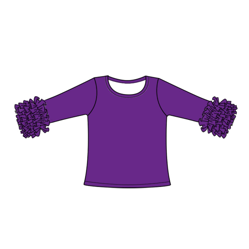 Deadline Oct 27 Purple long sleeves icing ruffle girls shirts