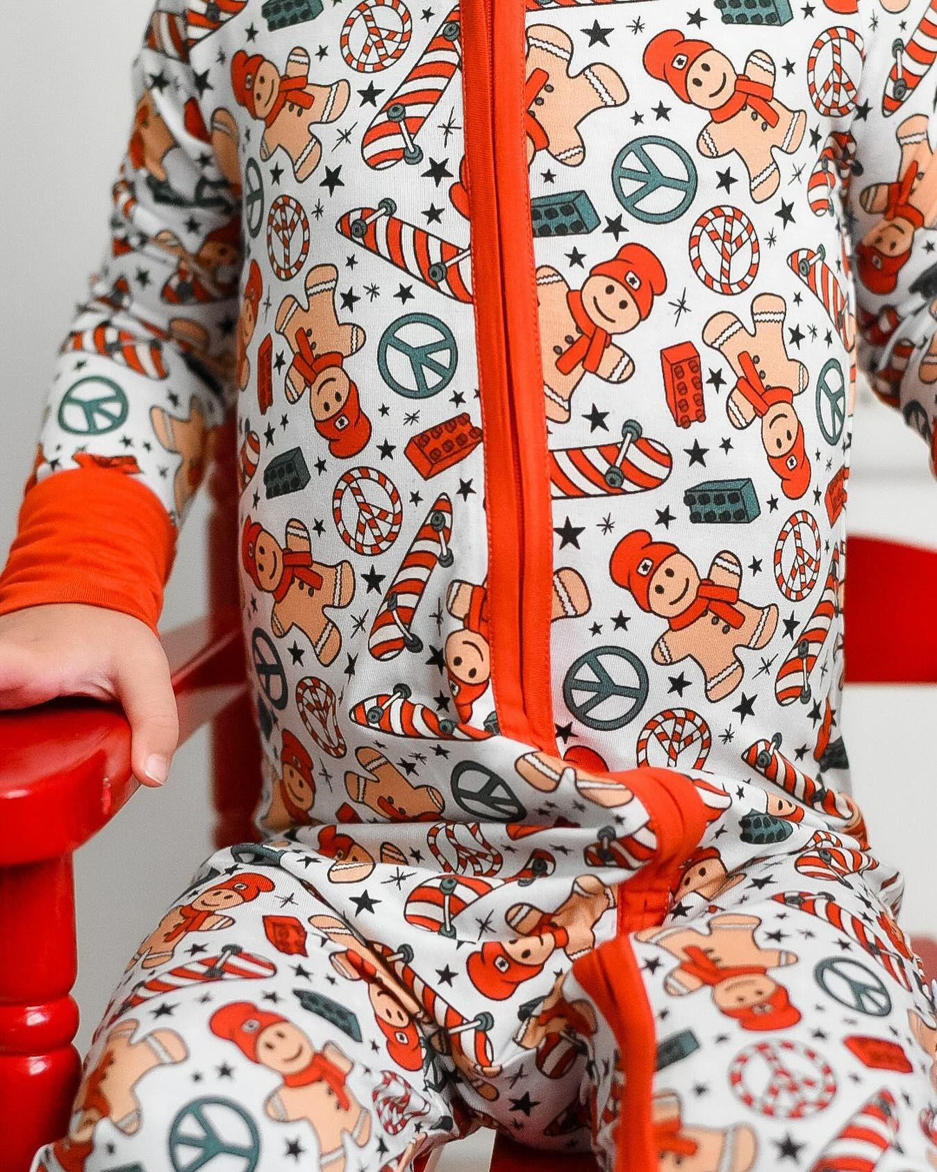 Deadline Nov 2 gingerbread skateboard baby Christmas zip romper