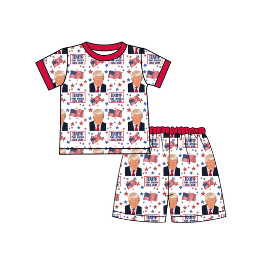 Deadline  Nov 20 short sleeves flag stars top shorts kids pajamas