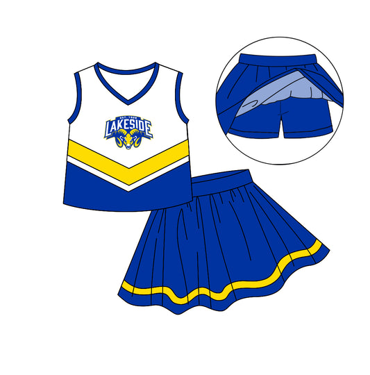 Deadline Nov 20 sleeveless white blue yellow top skirt girls team outfits