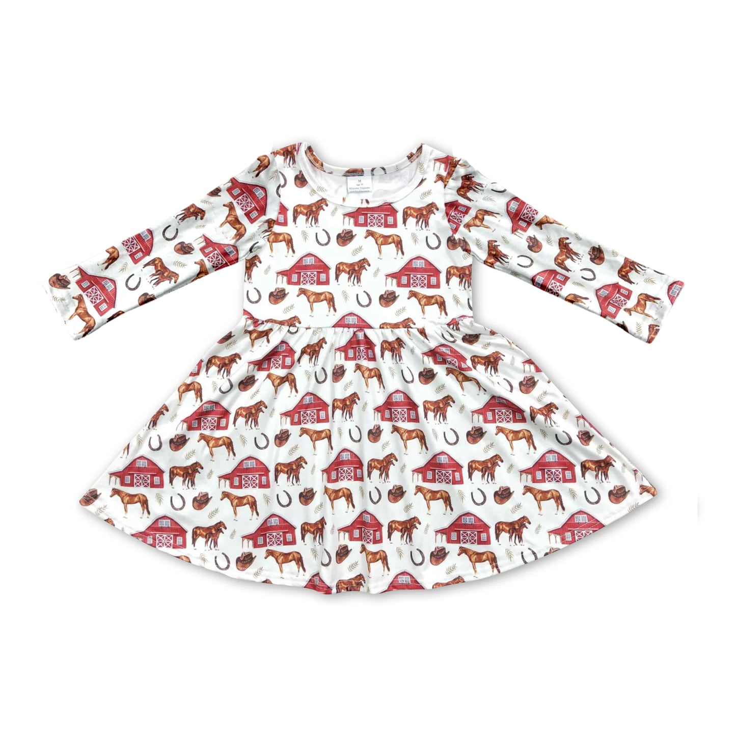 Deadline Nov 29 long sleeves horse farm girls dresses