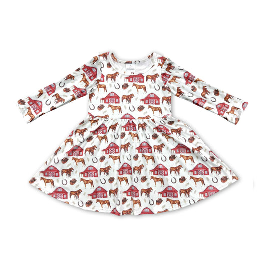 Deadline Nov 29 long sleeves horse farm girls dresses