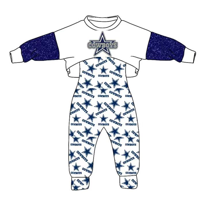 Deadline Nov 29 white blue cowboy top jumpsuit girls team clothes