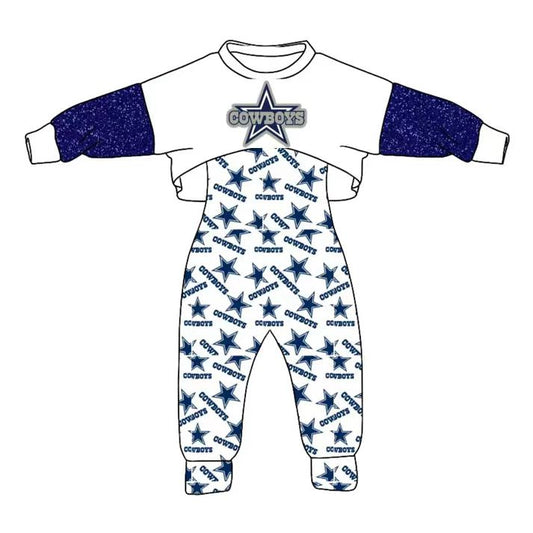 Deadline Nov 29 white blue cowboy top jumpsuit girls team clothes