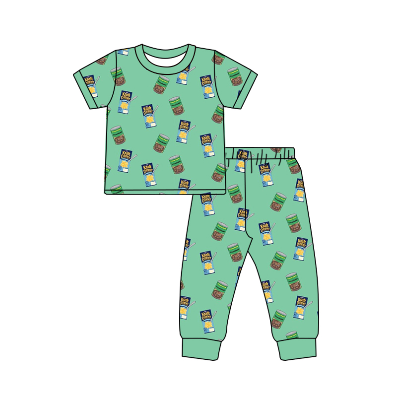 Deadline Nov 29 green short sleeves baby kids pajamas