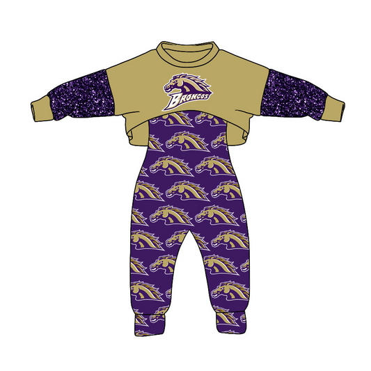 Deadline Nov 29 long sleeves top purple jumpsuit girls team clothes