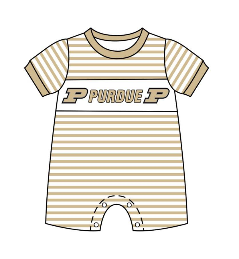 Deadline Jan 25 stripe short sleeves khaki P baby boys romper