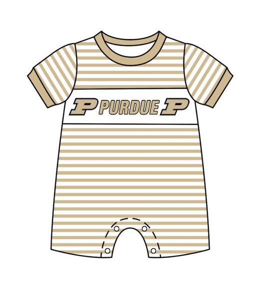 Deadline Jan 25 stripe short sleeves khaki P baby boys romper