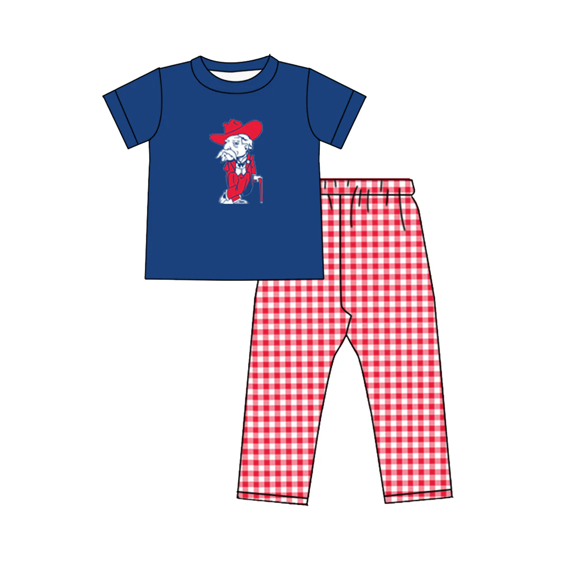 Deadline Feb 2 short sleeves blue top plaid pants boys team outfits
