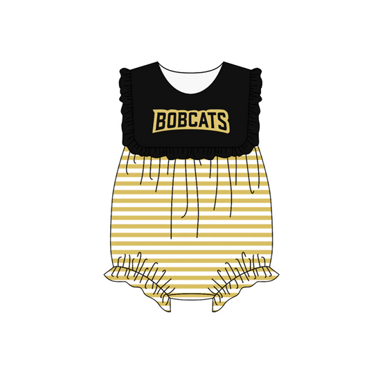 Deadline  Feb 2 Black ruffle stripe baby girls team romper