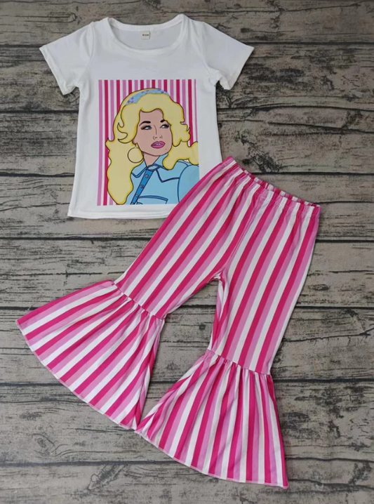 Deadline Feb 4 white singer top stripe pants girls clothing