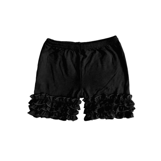 Deadline Feb 4 black cotton kids girls icing ruffle shorts