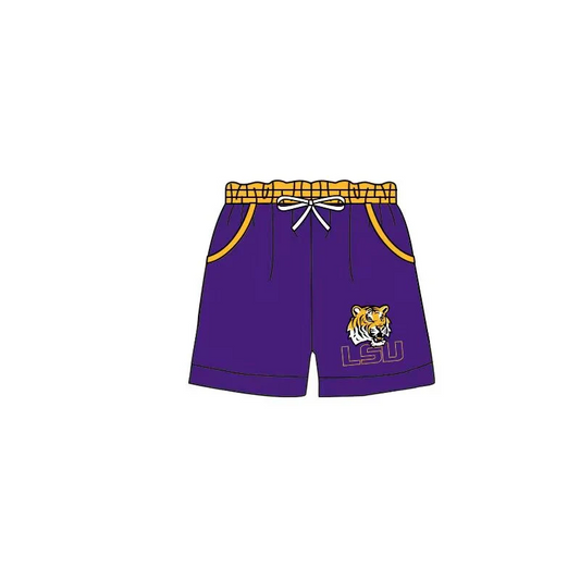 Deadline Feb 27 Purple tiger kids boys summer team swim trunks