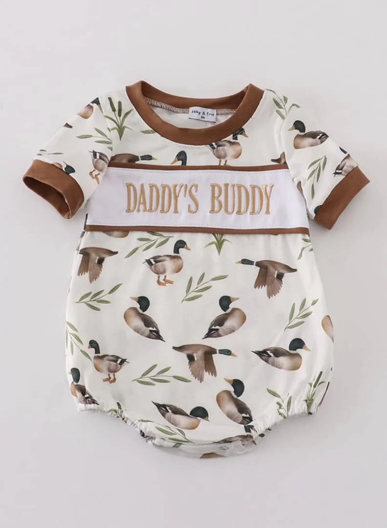 Deadline  Feb 17 short sleeves daddy's buddy duck baby boy romper