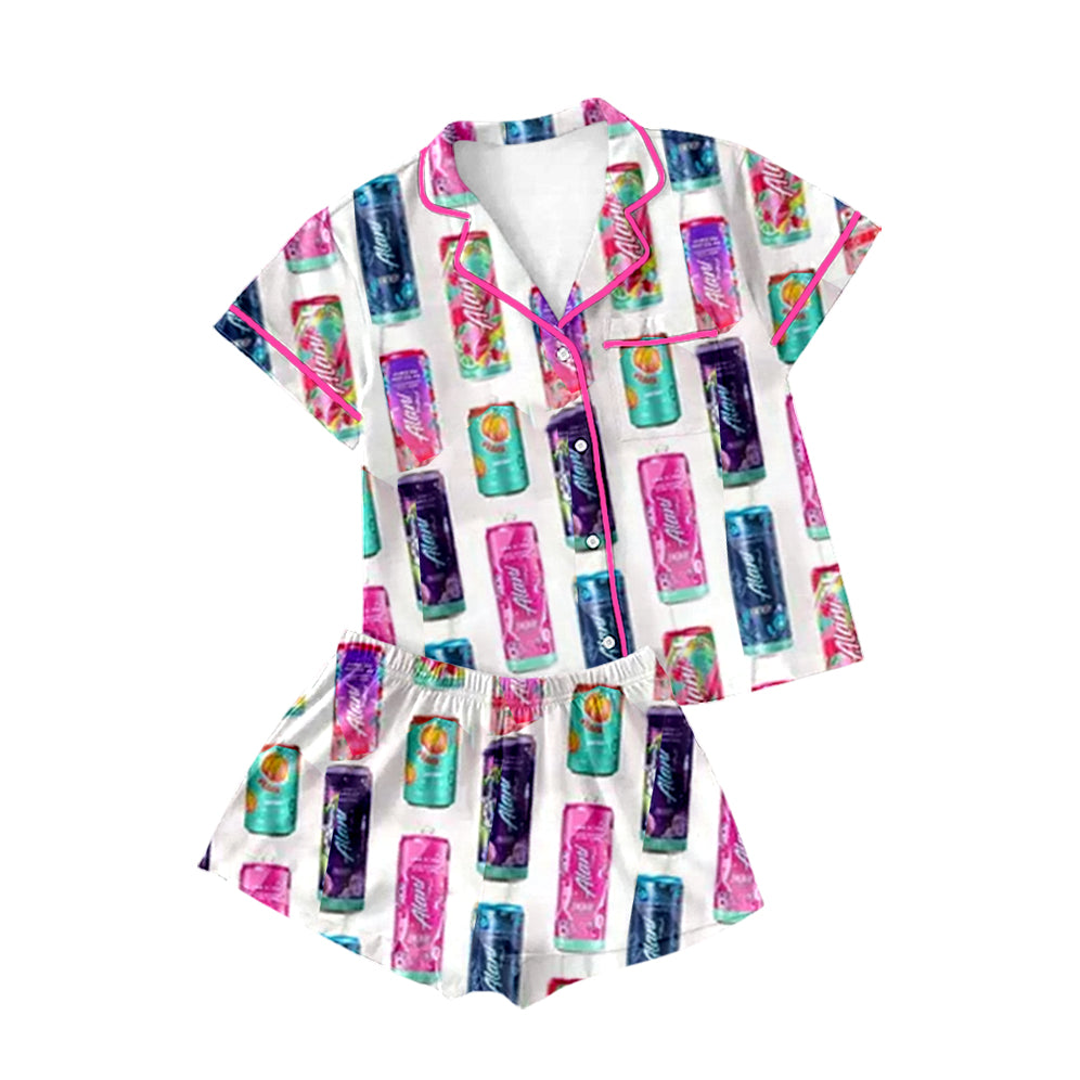 Deadline Feb 18 colorful short sleeves adult women button down pjs