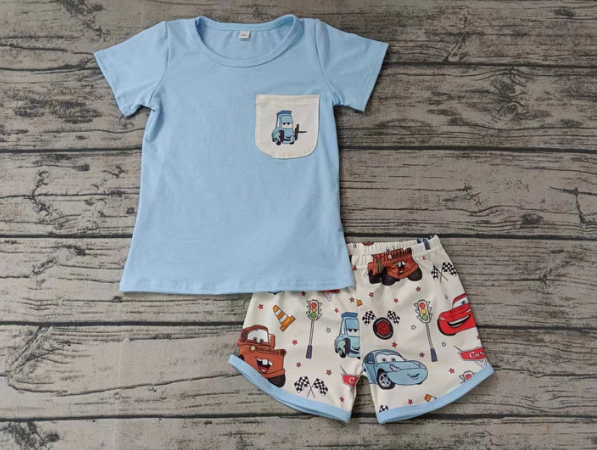 Deadline  Feb 20 light blue pocket top cars shorts boys clothes