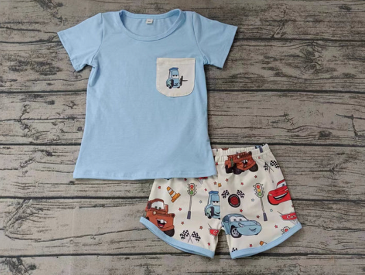 Deadline  Feb 20 light blue pocket top cars shorts boys clothes